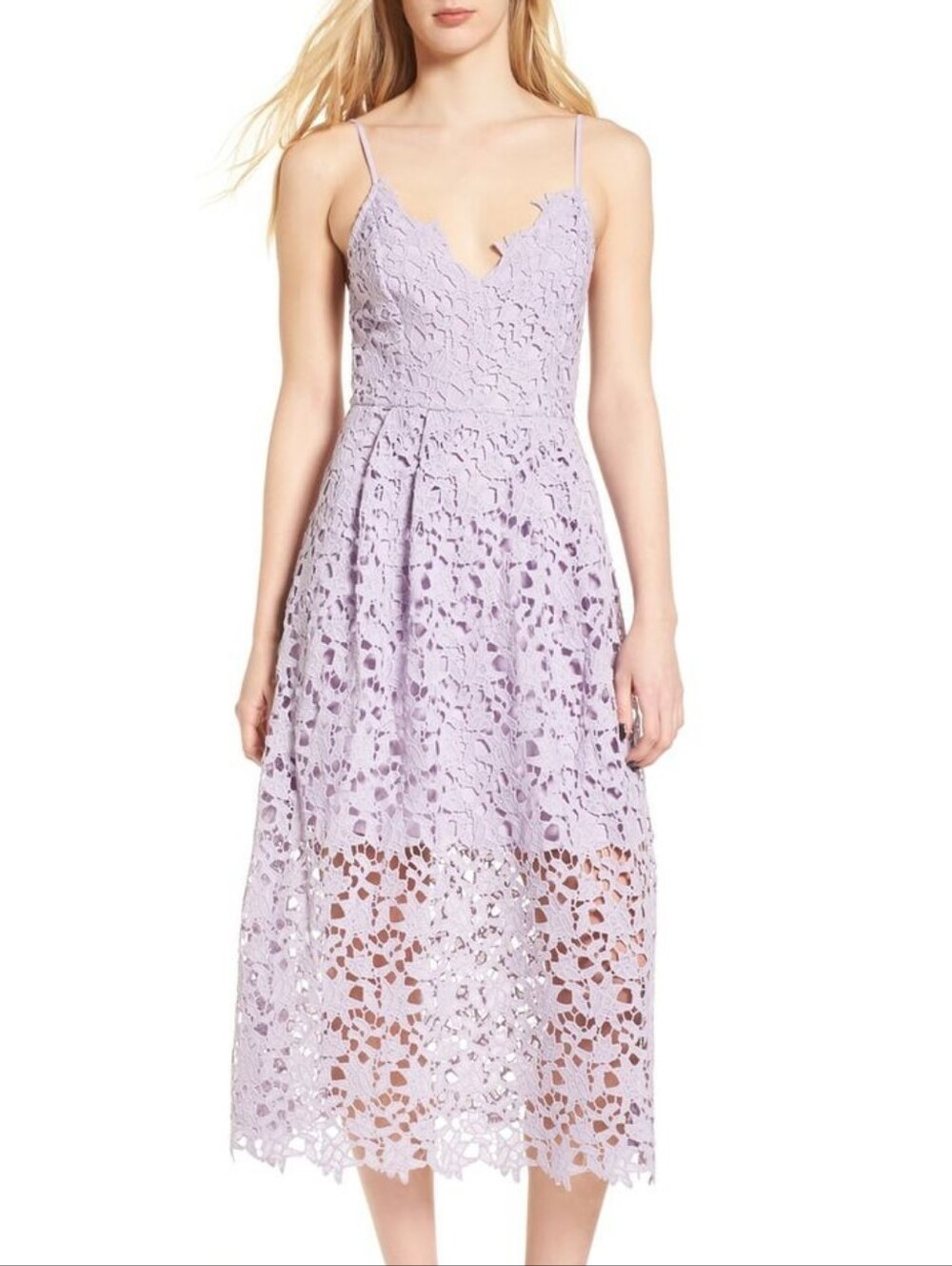 ASTR The Label Lavender Lace Midi Dress XS